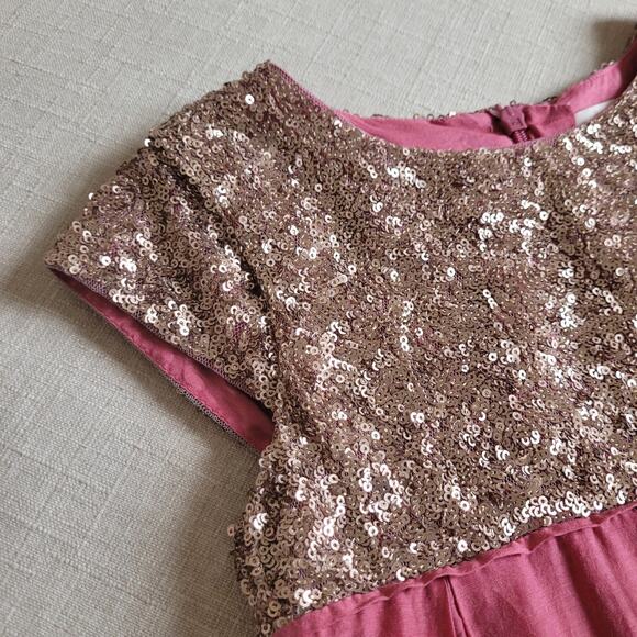 Mini Boden Pink Gold Sequin Dress - Picture 4 of 10